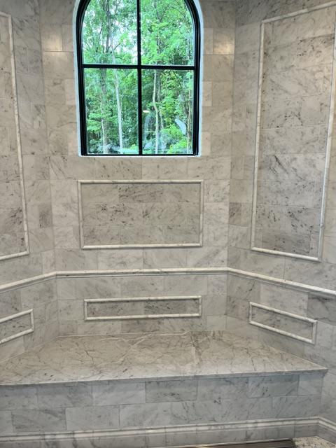 Luxury Marble Zero-Entry Walk-In Shower